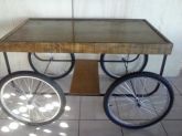 mesa roda de bike rustica